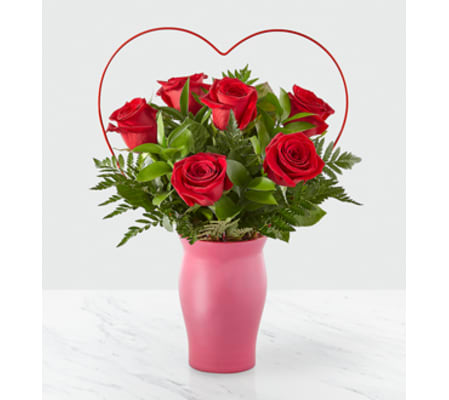 The Cupid's Heart Red Rose Bouquet