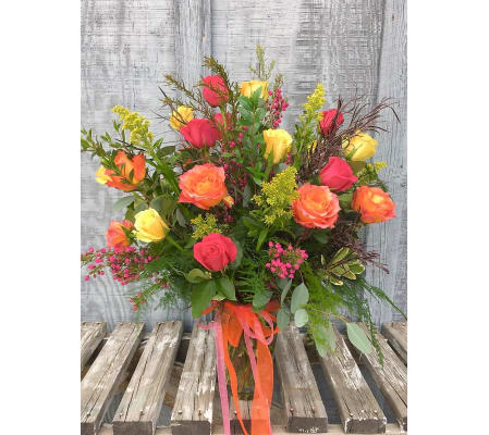 2 Dozen Mixed Roses & Filler Flowers