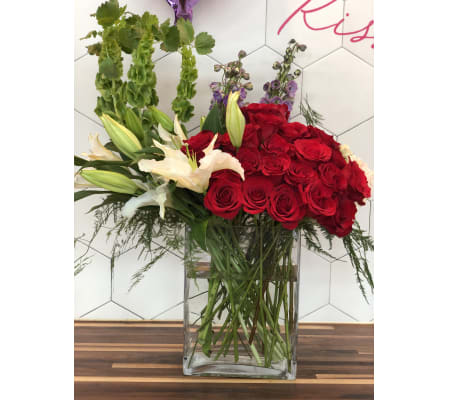 Elevated Two Dozen Roses @ Charming