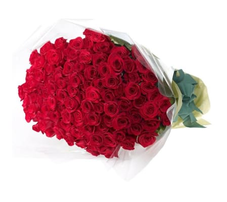 99 Luxury Red Roses Wrapped