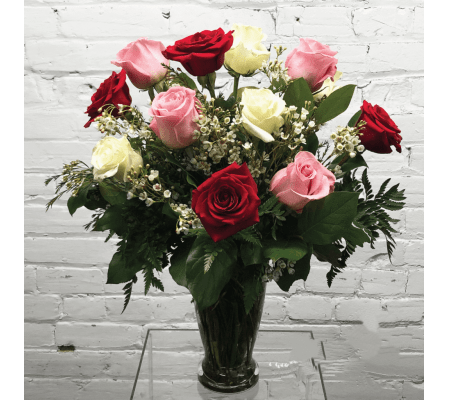 1 Dozen Roses-Sweetheart Mix