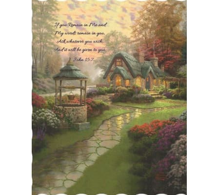 Make a Wish Cottage Tapestry Throw by Thomas Kinkade