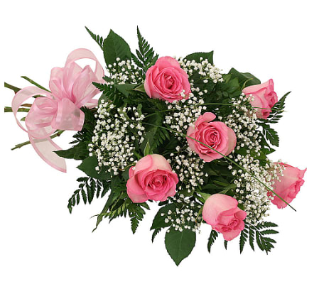 Elegant Six Pink Roses