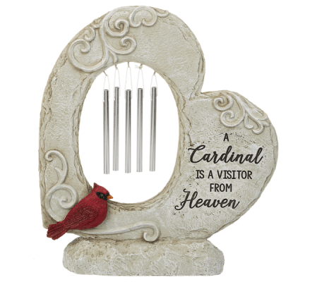 Cardinal Memorial Garden - Heart Windchimes Figurines