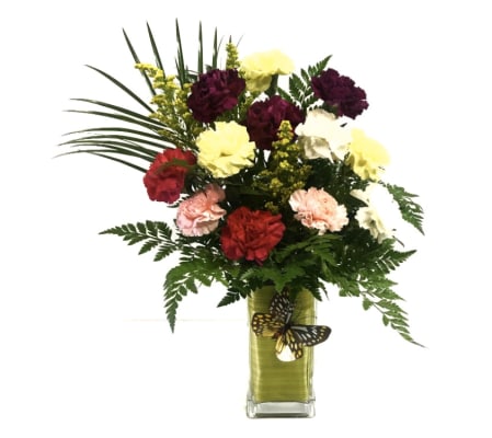 Featured Arrangement - 12 Assorted Carnations in a Vase