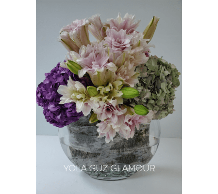 Lilies and Hydrangeas