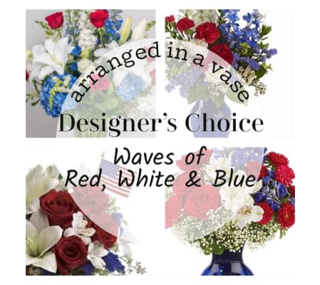 Red, White & Blue Vase Arrangement