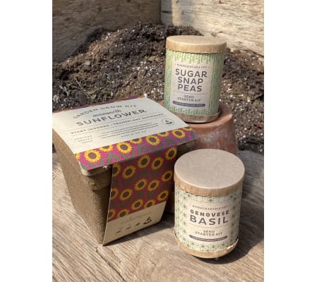 Sunflower and Sugar Snap Pea Seed Garden Grow Kit