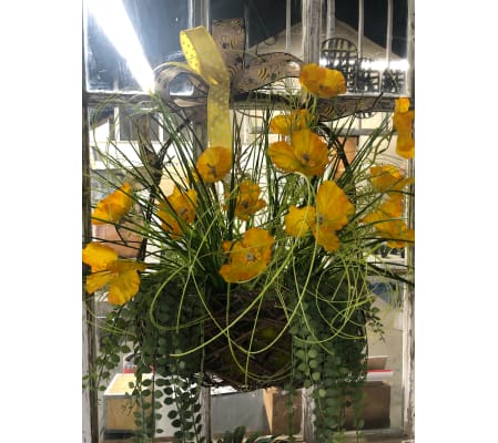 Hanging Grapevine Basket Arrangement