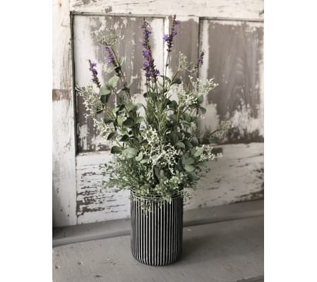 Tuxedo Vase with Silk Spray