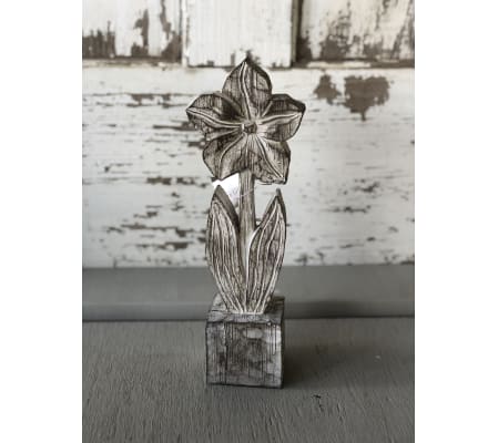 Faux Wood Carved Flower - Small