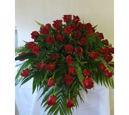 Red Rose Casket Cover