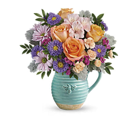Busy Bee Pitcher Bouquet