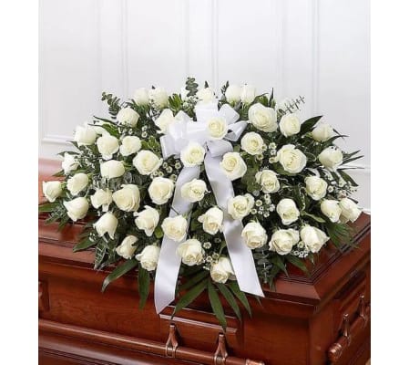 Casket Spray White Roses