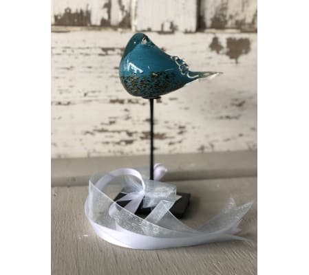 Tall Glass-Spun Blue Bird