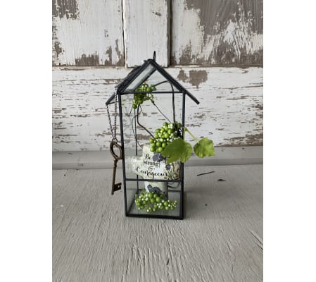 Farmhouse Lantern with Key-Heart