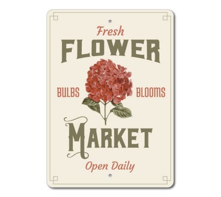 Fresh Flower Market Open Daily Sign