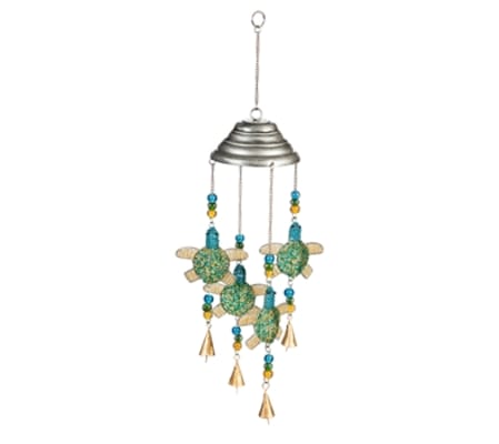 Glass and Metal Beaded Turtle Wind Chime