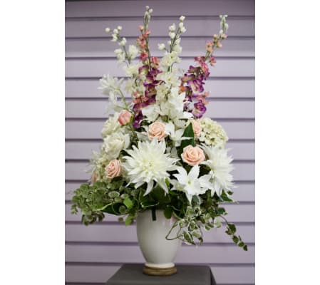 Beautiful Silk Florals in a Ceramic Vase