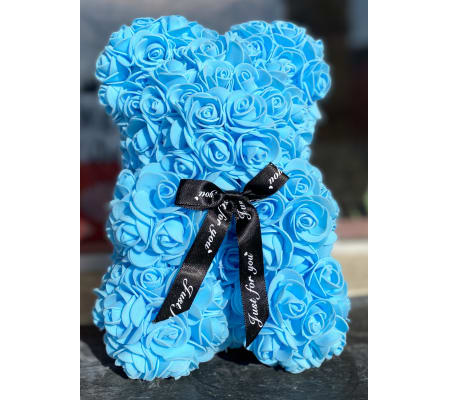 Forever Rose Teddy In Blue