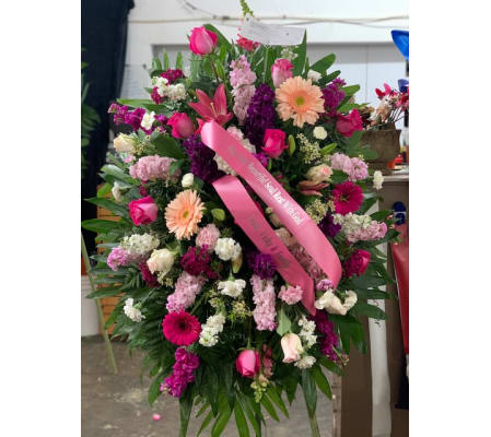 Pinks Lavs & Whites Standing Spray