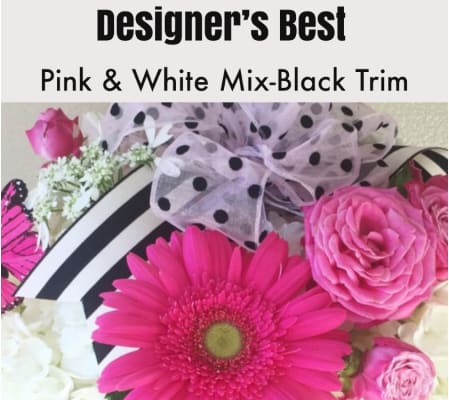 Designer’s Best-Pink & White with Black Trim