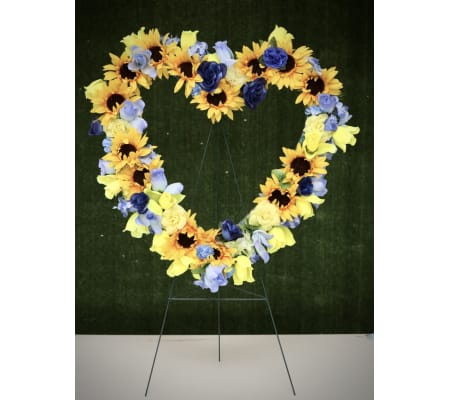 Artificial Floral Heart Wreath for Cemetery