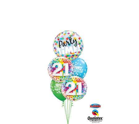 21st Birthday Time Party Time Cheerful Bubble Balloon ouquet