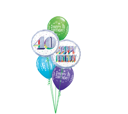 Here's To Forty! Classic Balloon Bouquet