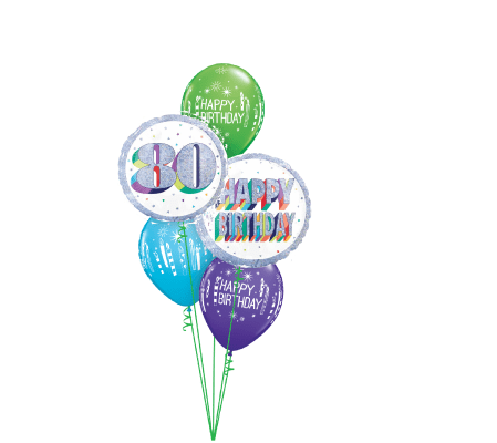 Here's To Eighty! Classic Balloon Bouquet