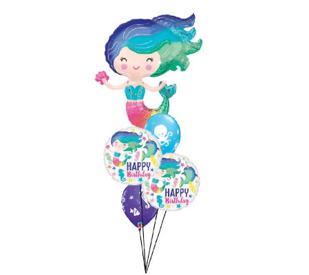 Magical Mermaid Birthday Cheerful Balloon Bouquet