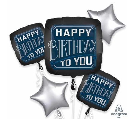 Manly Birthday Super Fun Foil Balloon Bouquet