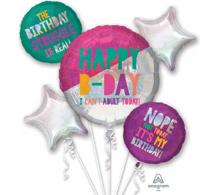 Young and Fabulous Birthday Super Fun Foil Balloon Bouquet