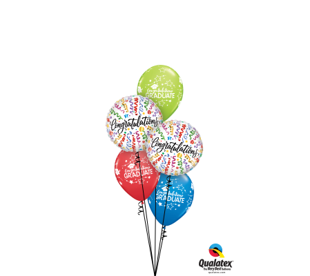 Graduation Streamers Classic Balloon Bouquet
