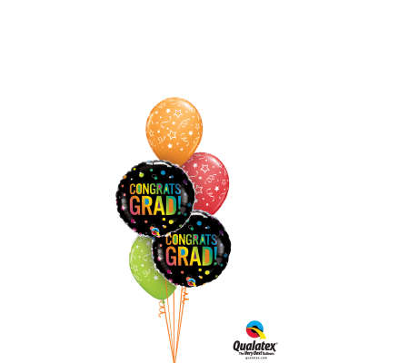 Congrats Grad! Confetti Classic Balloon Bouquet