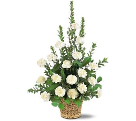 White Simplicity Basket Arrangement