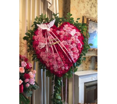 Bleeding Heart of Assorted Pink Roses