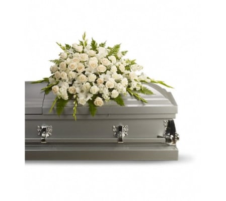 White Memories Casket Spray