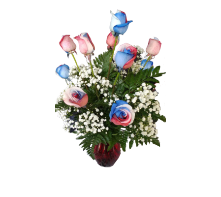 Patriotic Dozen Roses
