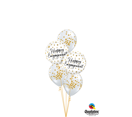 Happy Engagement Confetti Dots Classic Balloon Bouquet