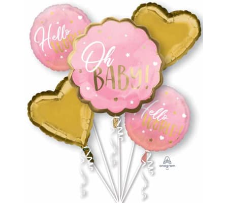 Hello Baby Girl! Super Fun Foil Balloon Bouquet
