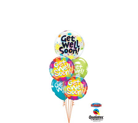 Get Well Soon Cheerful Bubble Balloon Bouquet