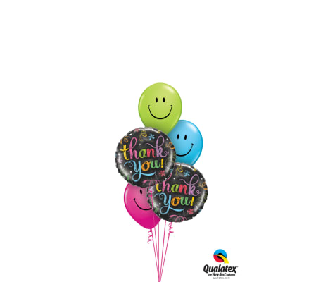 Thank You Smiley Classic Balloon Bouquet