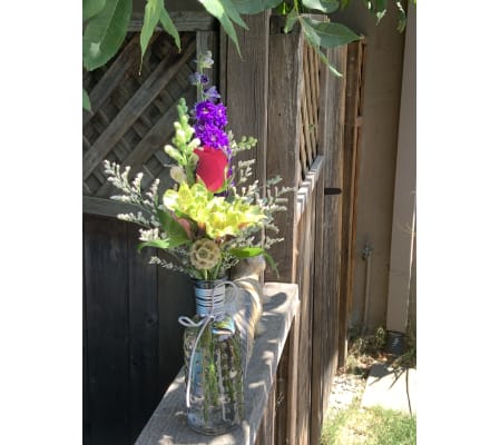 Vase with Heart and flowers