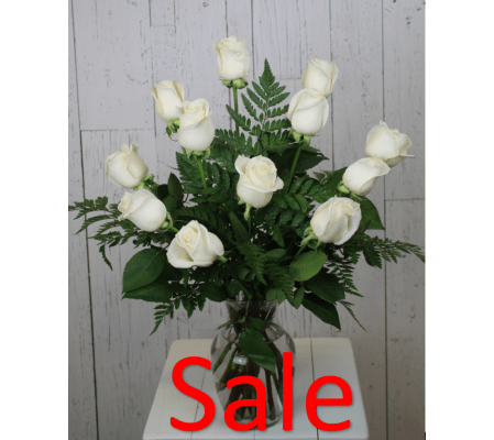 12 White Rose Bouquet