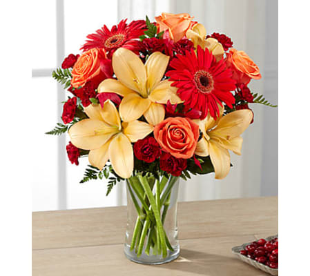 Autumn Sunset Bouquet Vase arrangement