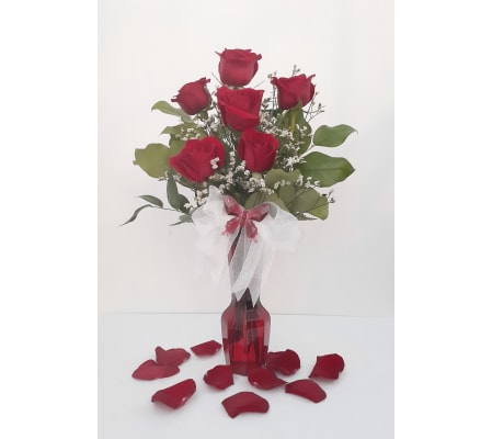 Deluxe Rose Red Vase