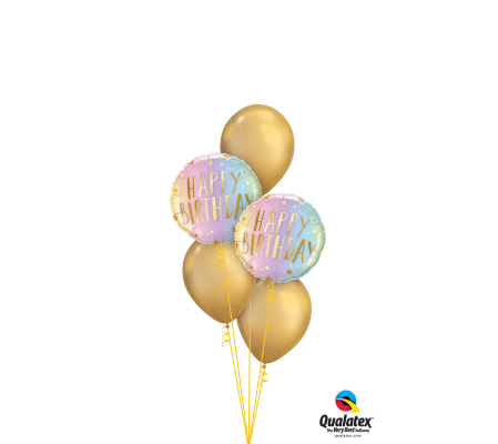 Birthday Pastel Ombre Classic Balloon Bouquet