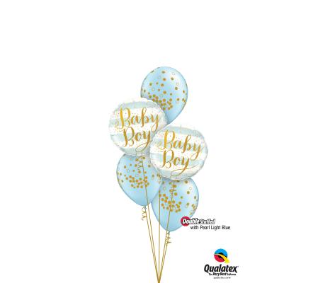 Pearl Light Blue Baby Confetti Dots Classic Confetti Balloon Bouq