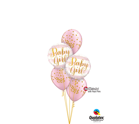 Pearl Pink Baby Confetti Dots Classic Confetti Balloon Bouquet